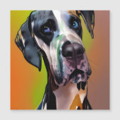Niedlich Harlequin Great Dane Magnet (Vorderseite)