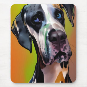 Niedlich Harlequin Great Dane Mousepad