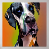 Niedlich Harlequin Great Dane Poster (Vorne)