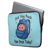 Niedlich "Hast du heute dein Gehirn eingepackt?" B Laptopschutzhülle (Vorderseite Links)