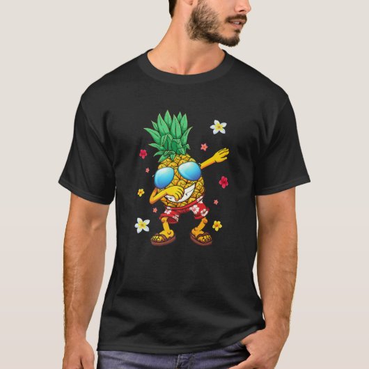 Niedlich Hawaiian Dabbing Ananas Hawaii Beach Somm T-Shirt (Vorderseite)