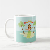 Niedlich Hawaiian Luau Aloha Hula Girl Tasse (Links)