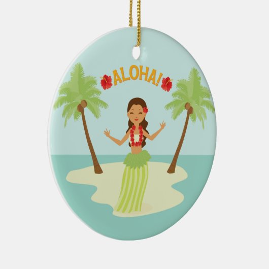 Niedlich Hawaiian Luau Hula Girl Ornament (Rechts)