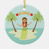 Niedlich Hawaiian Luau Hula Girl Ornament (Vorne)