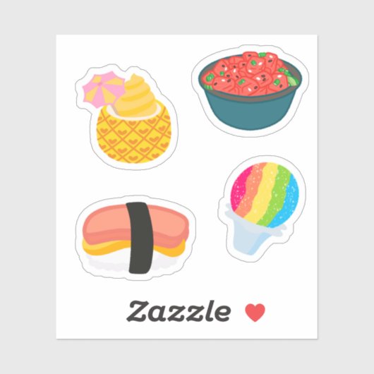 Niedlich-hawaiianisches Beipackzettel Aufkleber (Blatt)