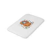 Niedlich Hazmat Cat Halloween Candy Monster Fun Ov Badematte (Schrägansicht)