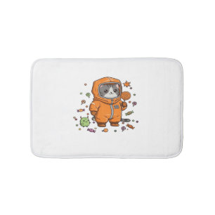 Niedlich Hazmat Cat Halloween Candy Monster Fun Ov Badematte