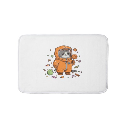 Niedlich Hazmat Cat Halloween Candy Monster Fun Ov Badematte (Vorderseite)