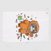 Niedlich Hazmat Cat Halloween Candy Monster Fun Ov Golfhandtuch (Horizontal)