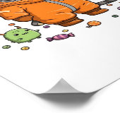 Niedlich Hazmat Cat Halloween Candy Monster Fun Ov Poster (Ecke)