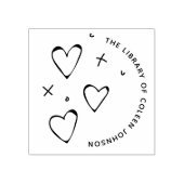 Niedlich Hearstars Doodle Modernes, maßgeschneider Gummistempel (Prägung)