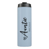 Niedlich Heart Auntie Personalisiert Dusty Blue Thermosbecher (Vorderseite)