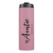 Niedlich Heart Auntie Personalisiert Dusty Mauve Thermosbecher (Vorderseite)