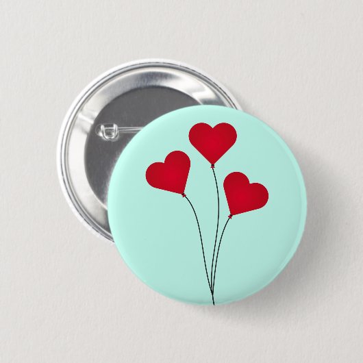 Niedlich Heart Balloons Button (Vorne & Hinten)