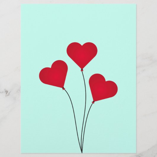 Niedlich Heart Balloons Flyer (Vorne)