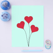 Niedlich Heart Balloons Flyer (Einzeln)