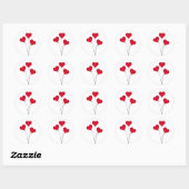 Niedlich Heart Balloons Runder Aufkleber (Blatt)