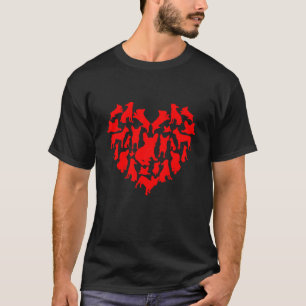 Niedlich Heart Boston Terrier Dog Valentinstag Wel T-Shirt