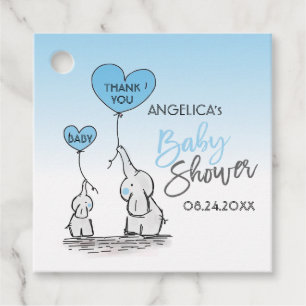 Niedlich Heart BOY Blue Elephant Mommy & Baby Dusc Geschenkanhänger