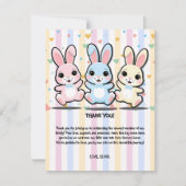 Niedlich Heart Bunny Hoppers Babydusche Dankeskarte (Vorderseite)