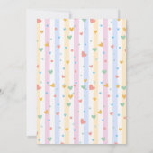 Niedlich Heart Bunny Hoppers Babydusche Einladung (Rückseite)