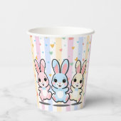 Niedlich Heart Bunny Hoppers Babydusche Pappbecher (Rückseite)