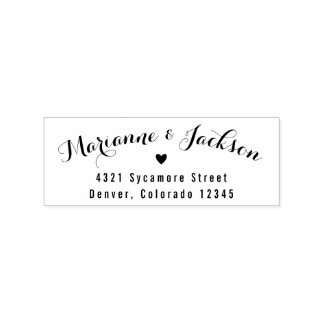 Niedlich Heart Custom Wedding Rücksendeadresse Bri Gummistempel