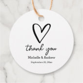 Niedlich Heart Dankeschön Script | Minimale Hochze Geschenkanhänger (Rückseite)
