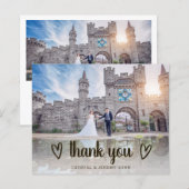 Niedlich Heart Foto Budget Hochzeit Danke Karte (Vorne/Hinten)