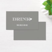 Niedlich Heart Gray Wedding Drink Ticket (Schreibtisch)