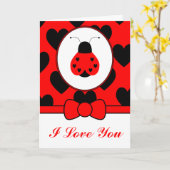 Niedlich Heart Ladybug Card Karte (Gelbe Blume)