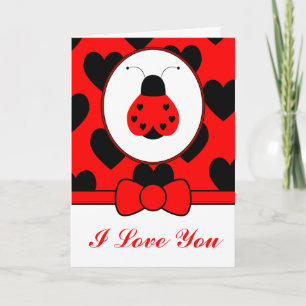 Niedlich Heart Ladybug Card Karte