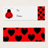 Niedlich Heart Ladybug Geschenkmarke (Vorne & Hinten)