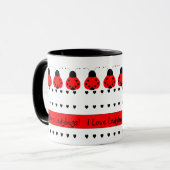 Niedlich Heart Ladybug Tasse (Vorderseite Links)