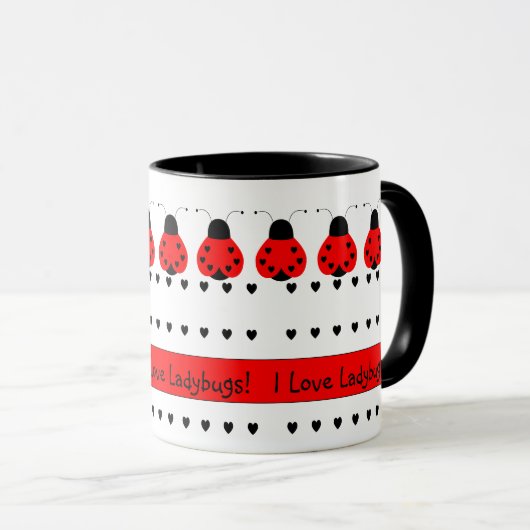 Niedlich Heart Ladybug Tasse (VorderseiteRechts)