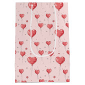 Niedlich Heart Liebe Balloons Mittlere Geschenktüte (Rückseite)