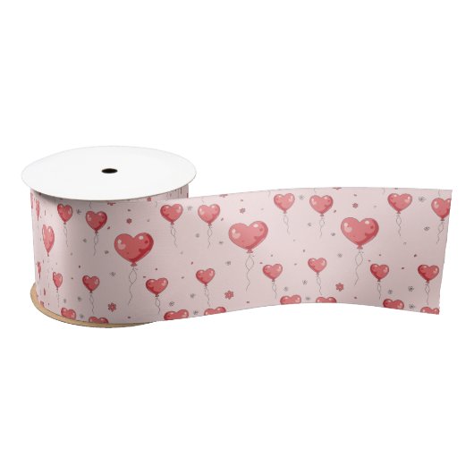 Niedlich Heart Liebe Balloons Satinband (Spule)