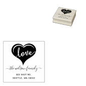 Niedlich Heart Liebe Script Rücksendeadresse Gummistempel (Stempel)