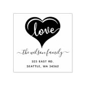 Niedlich Heart Liebe Script Rücksendeadresse Gummistempel (Prägung)