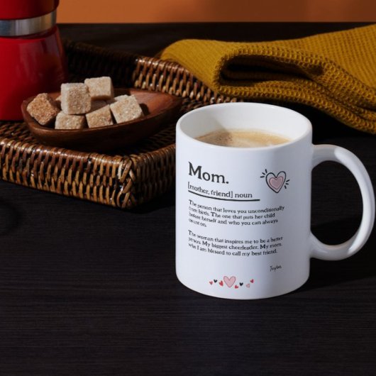 Niedlich Heart Mama Wörterbuch Muttertag Kaffeetasse