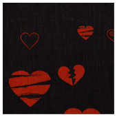 Niedlich Heart Modern Black Red Stoff (Muster)