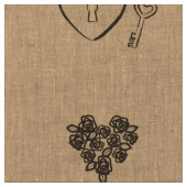Niedlich Heart Modern Dark Gray Stoff (Nahaufnahme)
