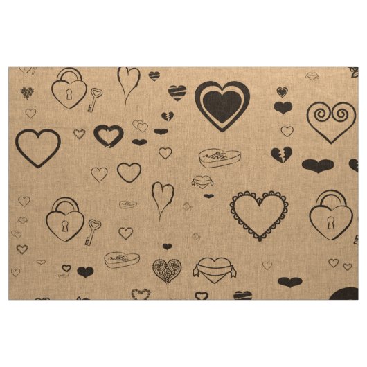 Niedlich Heart Modern Dark Gray Stoff (Yard (91,4 cm))