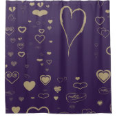 Niedlich Heart Modern Dark Lila Duschvorhang (Vorderseite)