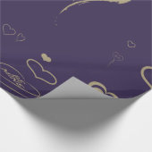 Niedlich Heart Modern Dark Lila Geschenkpapier (Ecke)