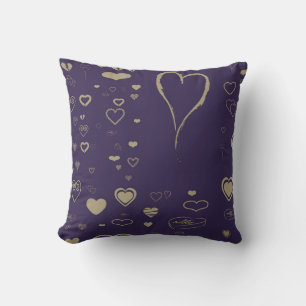 Niedlich Heart Modern Dark Lila Kissen