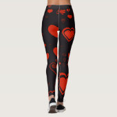 Niedlich Heart Modern Red Leggings (Rückseite)