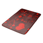 Niedlich Heart Modern Red Pattern Badematte (Schrägansicht)