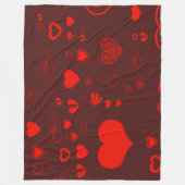 Niedlich Heart Modern Red Pattern Fleecedecke (Vorderseite)
