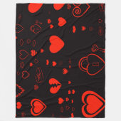 Niedlich Heart Modern Red Pattern Fleecedecke (Vorderseite)